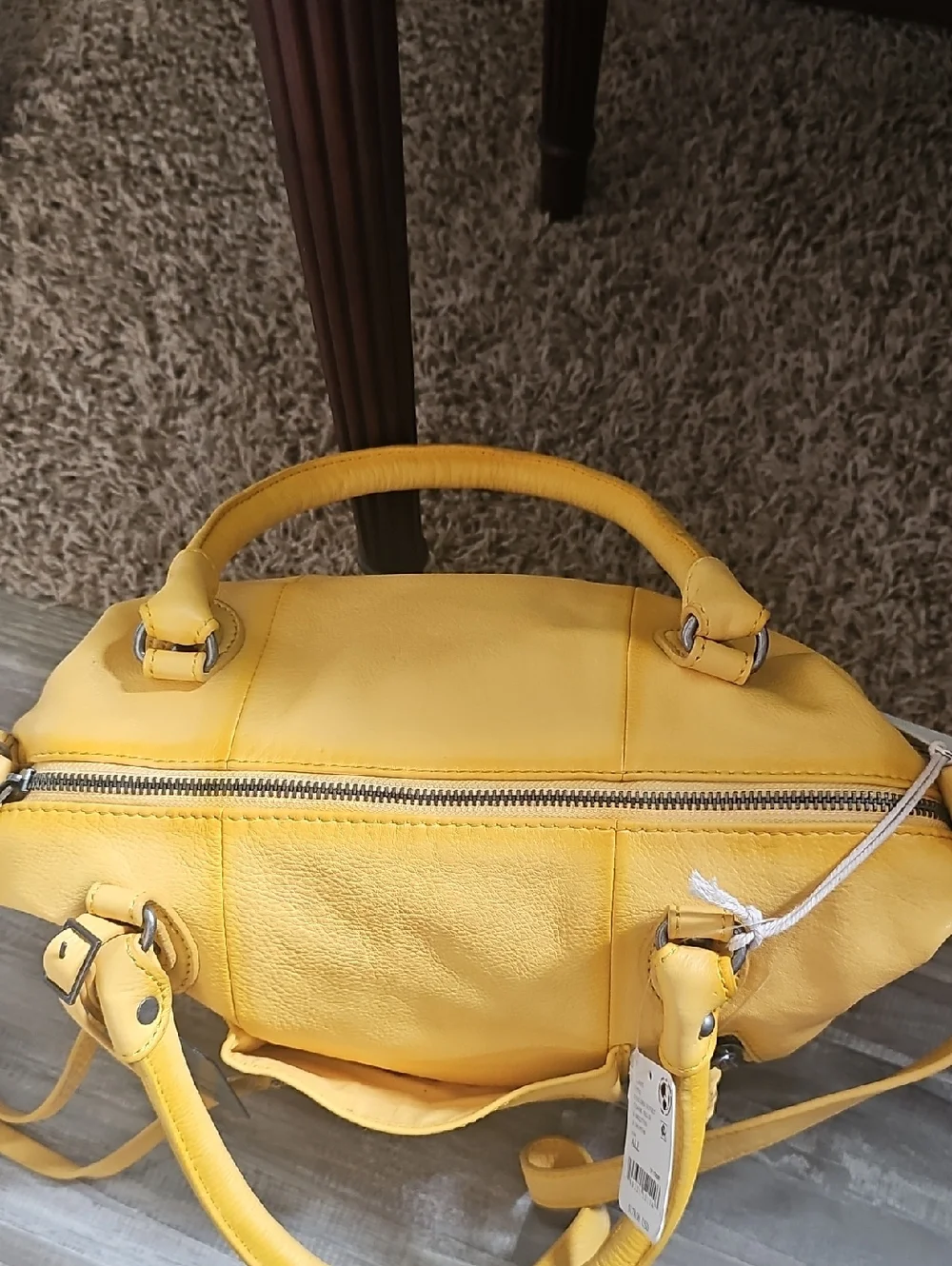 NWT Free People We The Free Baby Emerson Tote Bag Golden Sunset Leather Purse - Picture 7 of 12